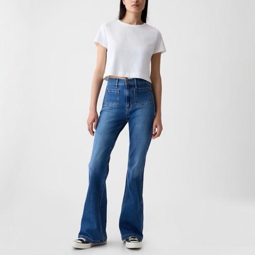 Gap Jeans 70’s Flare High Rise 32 14 Tall Indigo